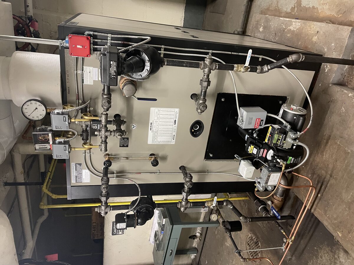Commercial boiler room electrical controls and wiring