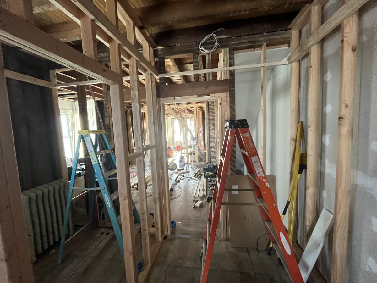 Electrical rough-in wiring during full home renovation